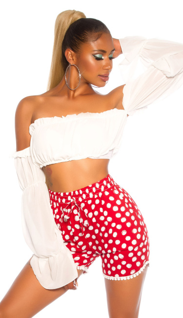 Trendy hoge taille zomer shorts met print rood